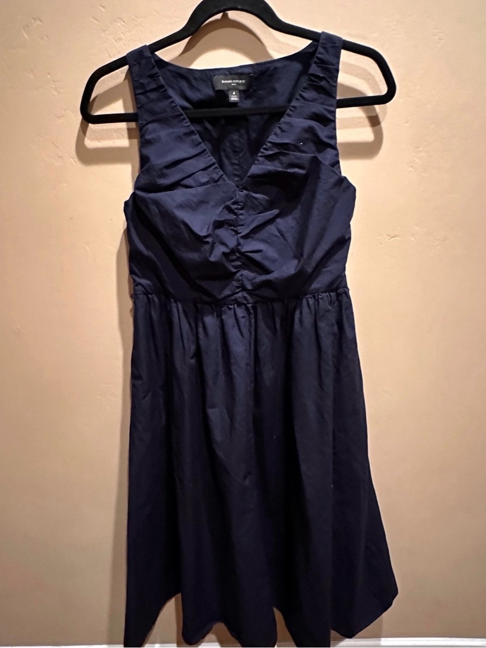 Banana Republic Petite Navy Cotton Sleeveless Dress Pockets 4P